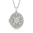 .25 ct. t.w. Diamond Floral Locket Necklace in Sterling Silver