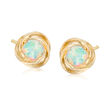 Opal Love Knot Earrings in 18kt Gold Over Sterling Silver