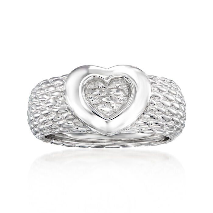 Sterling Silver Heart Cutout Ring