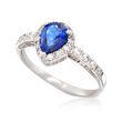 .70 Carat Sapphire and .45 ct. t.w. Diamond Ring in 14kt White Gold
