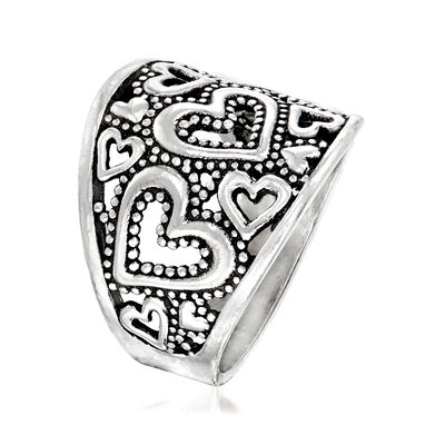 Sterling Silver Openwork Heart Ring