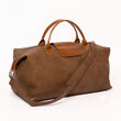 Brouk & Co. &quot;Alpha&quot; Brown and Tan Faux Leather Duffel Bag