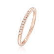 Henri Daussi .15 ct. t.w. Diamond Wedding Ring in 14kt Rose Gold