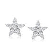.33 ct. t.w. Diamond Star Earrings in 14kt White Gold