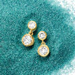 .75 ct. t.w. Bezel-Set Diamond Drop Earrings in 14kt Yellow Gold