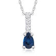 .50 Carat Sapphire Pendant Necklace with Diamond Accents in 14kt White Gold