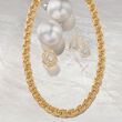 14kt Yellow Gold Flat Rosette-Link Necklace