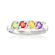 Personalized Birthstone Band Ring in Sterling Silver