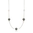 Mikimoto &quot;Pearls in Motion&quot; 7-10mm A+ Akoya and Black South Sea Pearl Necklace in 18kt White Gold