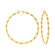 Italian 14kt Yellow Gold Greek Key Hoop Earrings