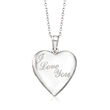 Personalized Photo &quot;I Love You&quot; Heart Locket Pendant Necklace in Sterling Silver