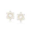 2-3mm Cultured Pearl Flower Earrings with 14kt Yellow Gold