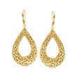 18kt Gold Over Sterling Byzantine Teardrop Earrings