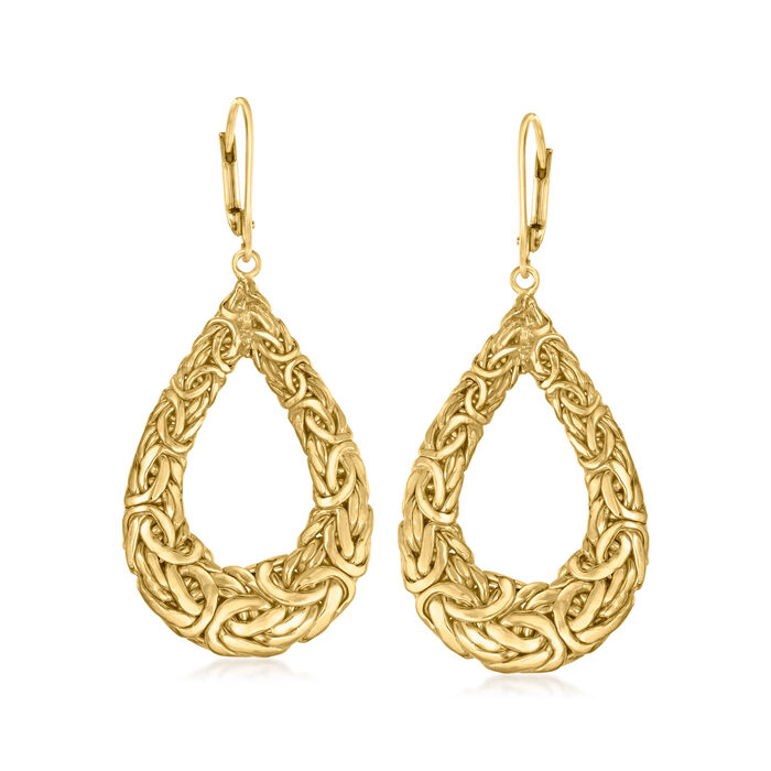 18kt Gold Over Sterling Byzantine Teardrop Earrings