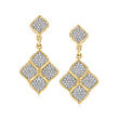 .50 ct. t.w. Diamond Drop Earrings in 18kt Gold Over Sterling