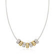 .14 ct. t.w. Diamond Rondelle Bead Necklace in Two-Tone Sterling Silver