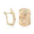 18kt Gold Over Sterling Silver Ridged Curve Earrings