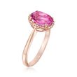 2.50 Carat Pink Topaz Ring with Diamond Accents in 14kt Rose Gold