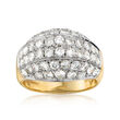 C. 1980 Vintage 2.40 ct. t.w. Diamond Dome Ring in 18kt Two-Tone Gold