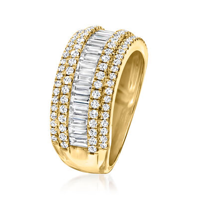 1.70 ct. t.w. Diamond Two-Row Ring in 14kt Yellow Gold