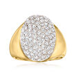 C. 1980 Vintage 1.35 ct. t.w. Pave Diamond Ring in 14kt Yellow Gold
