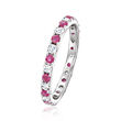 .40 ct. t.w. Ruby and .41 ct. t.w. Diamond Eternity Band in 14kt White Gold