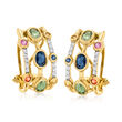 1.80 ct. t.w. Multicolored Sapphire Earrings in 14kt Yellow Gold