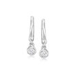 .10 ct. t.w. Bezel-Set Diamond Hoop Drop Earrings in Sterling Silver