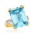 13.60 ct. t.w. Sky Blue and White Topaz Ring in 18kt Gold Over Sterling
