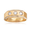 C. 1970 Vintage Men's .75 ct. t.w. Diamond Ring in 14kt Yellow Gold