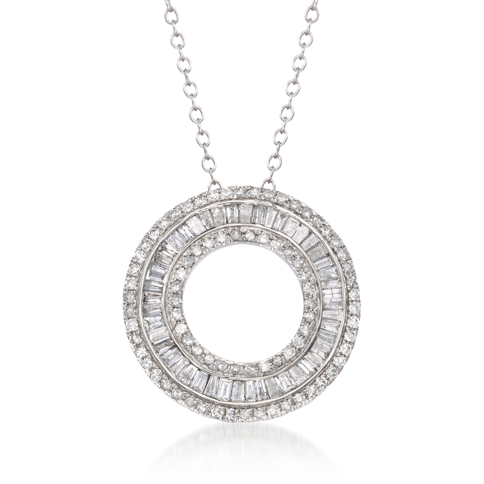 1.00 ct. t.w. Diamond Open Eternity Circle Pendant Necklace in 14kt 