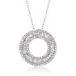 1.00 ct. t.w. Diamond Open Eternity Circle Pendant Necklace in 14kt White Gold