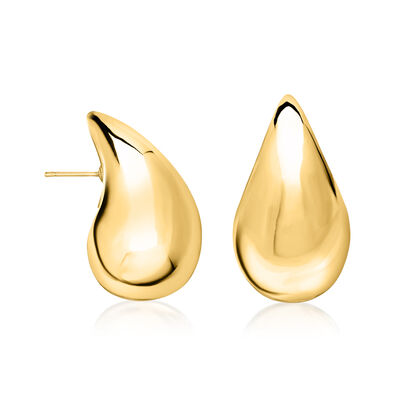 14kt Yellow Gold Large Teardrop Earrings