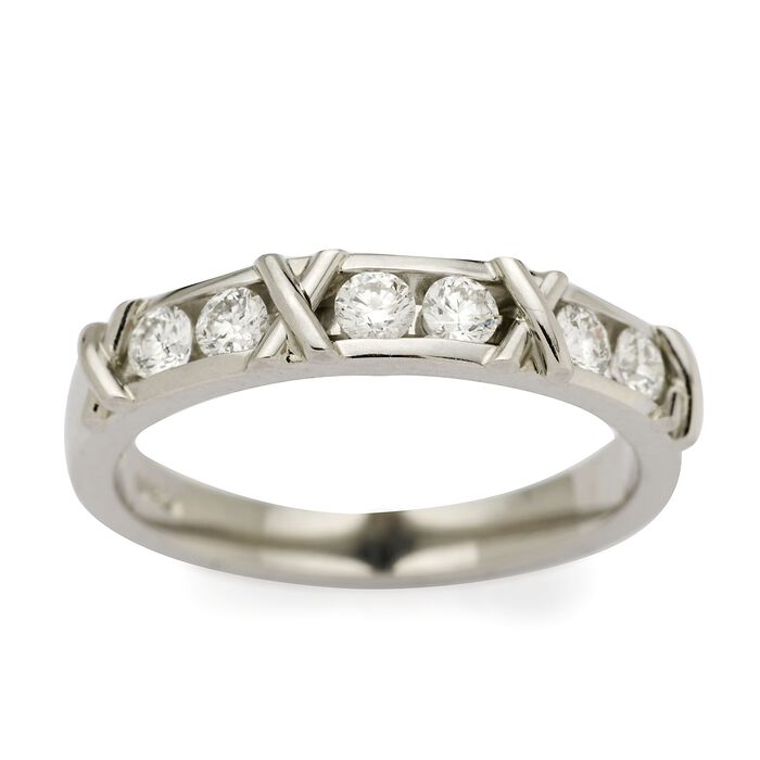.36 ct. t.w. Diamond X Wedding Ring in Platinum