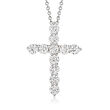 1.00 ct. t.w. Lab-Grown Diamond Cross Pendant Necklace in 14kt White Gold