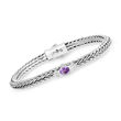 Phillip Gavriel &quot;Woven&quot; .30 Carat Amethyst Bracelet with .10 ct. t.w. White Sapphire in Sterling Silver