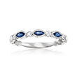 .30 ct. t.w. Sapphire and .16 ct. t.w. Diamond Ring in 14kt White Gold