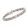 C. 1990 Vintage 1.75 ct. t.w. Diamond and .50 ct. t.w. Ruby Elephant Link Bracelet in 14kt White Gold