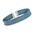ALOR Caribbean Blue Stainless Steel Multi-Row Cable Cuff Bracelet