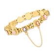C. 1970 Vintage Multicolored Mother-of-Pearl and Shell Cameo Bracelet in 14kt Yellow Gold