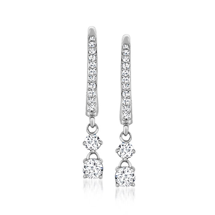1.00 ct. t.w. Diamond Drop Earrings in 14kt White Gold