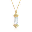 3.80 ct. t.w. Rock Crystal Pendant Necklace with Diamond Accents in Two-Tone Sterling Silver