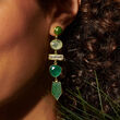 Multi-Gemstone and 5.25 ct. t.w. Prasiolite Drop Earrings in 18kt Gold Over Sterling