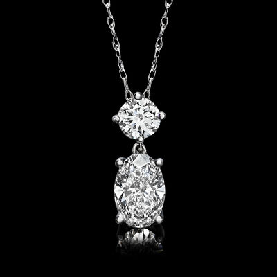 2.00 ct. t.w. Lab-Grown Diamond Pendant Necklace in 14kt White Gold