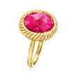6.75 Carat Ruby Ring in 18kt Gold Over Sterling