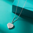 Sterling Silver Personalized Floral Heart Locket Necklace