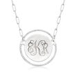 .15 ct. t.w. Diamond Personalized Disc Paper Clip Link Necklace in Sterling Silver