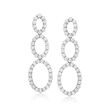 C. 1990 Vintage 3.35 ct. t.w. Diamond Open-Space Circle Drop Earrings in 18kt White Gold