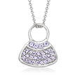 C. 1990 Vintage .75 ct. t.w. Tanzanite Purse Pendant Necklace in 10kt and 14kt White Gold