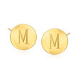 14kt Yellow Gold Personalized Disc Earrings